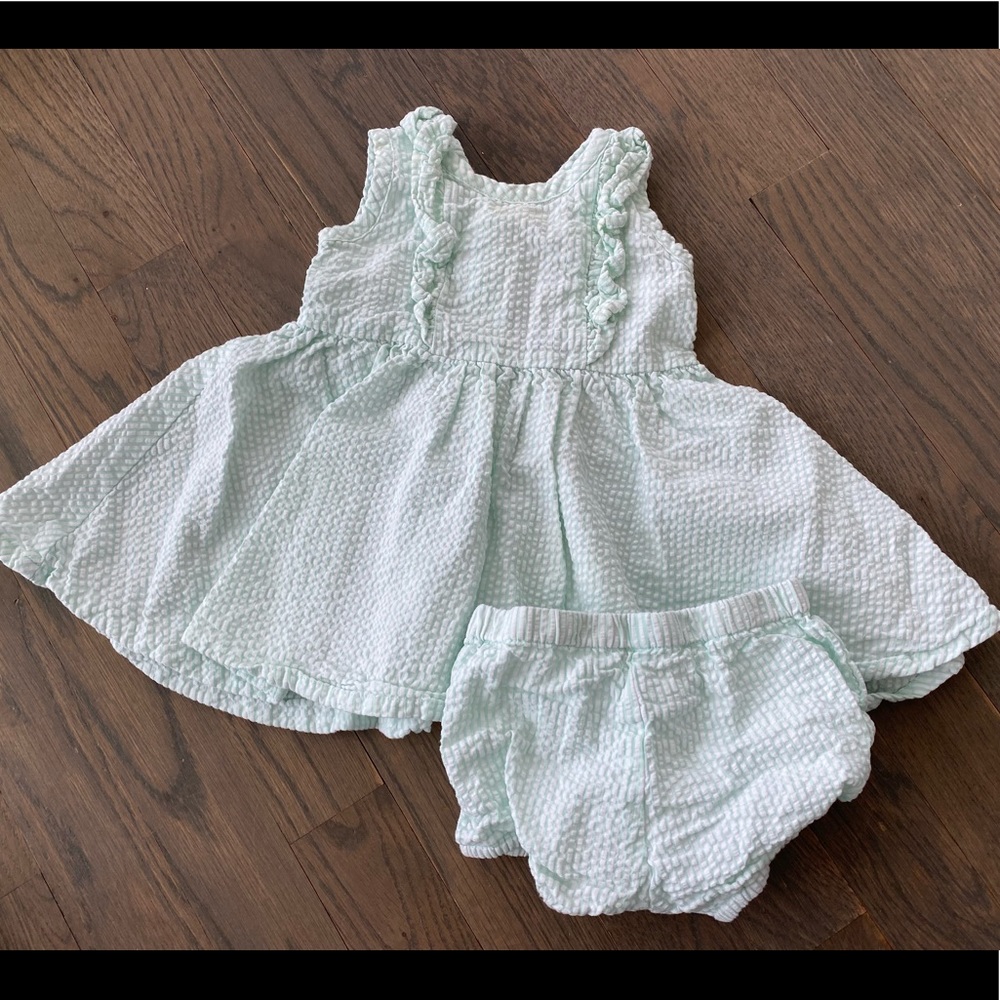 Monica & Andy seersucker dress 6-12 months